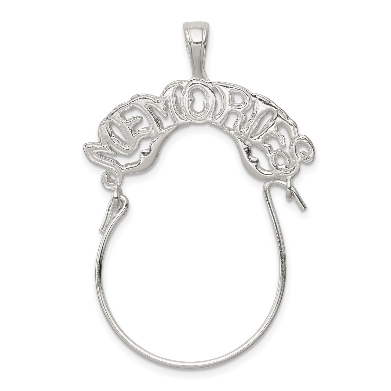 Sterling Silver Memories Charm Holder Pendant Jewelry 44 X 32mm